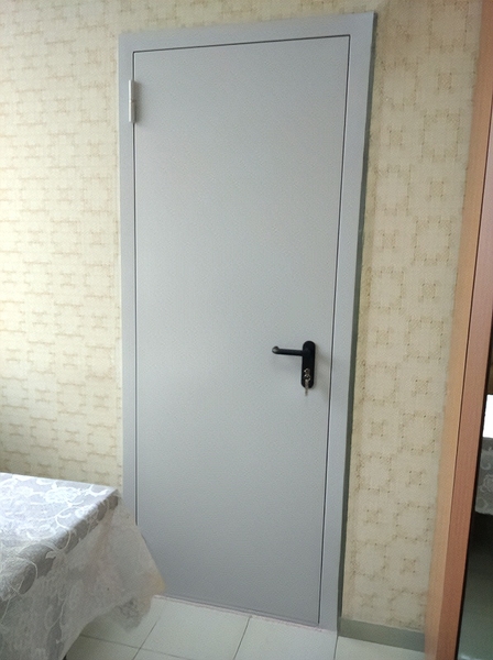 Серая одностворчатая дверь