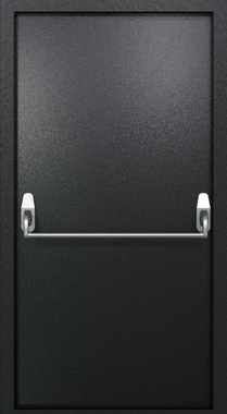 Одностворчатая противопожарная дверь EI-60 черная, ручка «антипаника» Одностворчатая противопожарная дверь EI-60 черная, ручка «антипаника»