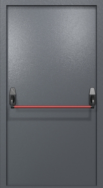 Одностворчатая противопожарная дверь EI-60 темно-серая, ручка «антипаника» Одностворчатая противопожарная дверь EI-60 темно-серая, ручка «антипаника»