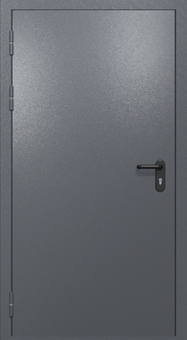 Одностворчатая противопожарная дверь EI-60 темно-серая, ручка «антипаника» Одностворчатая противопожарная дверь EI-60 темно-серая, ручка «антипаника»